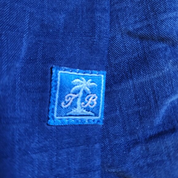 Tommy Bahama "One Minute Workout" Mens Blue Silk Shirt Medium - Picture 10 of 10